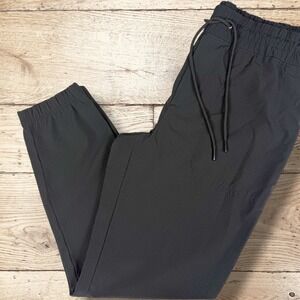 BANANA REPUBLIC Womens Jogger Pants Drawstring Grid Pattern‎ Size M Black